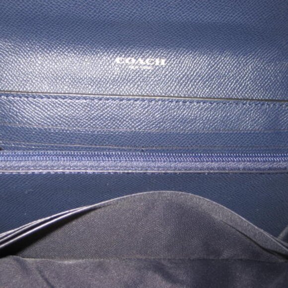 NWT Coach F53910 Envelope Wallet Navy Blue Quilted Leather $295 Imperfect As Is - Picture 10 of 13